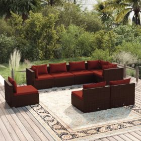 Garden Lounge Set Brown and Cinnamon Red