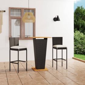 Garden Bar Set Black (Color: Black)