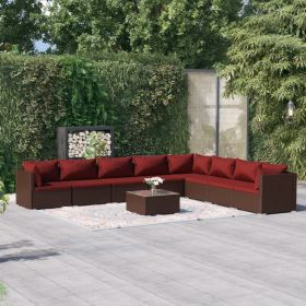 Garden Lounge Set Brown (Color: Brown)