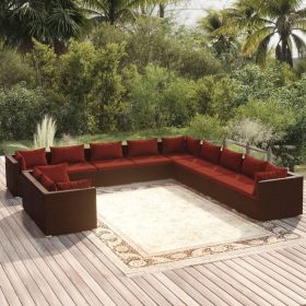 Garden Lounge Set Brown, Cinnamon red (Color: Brown)